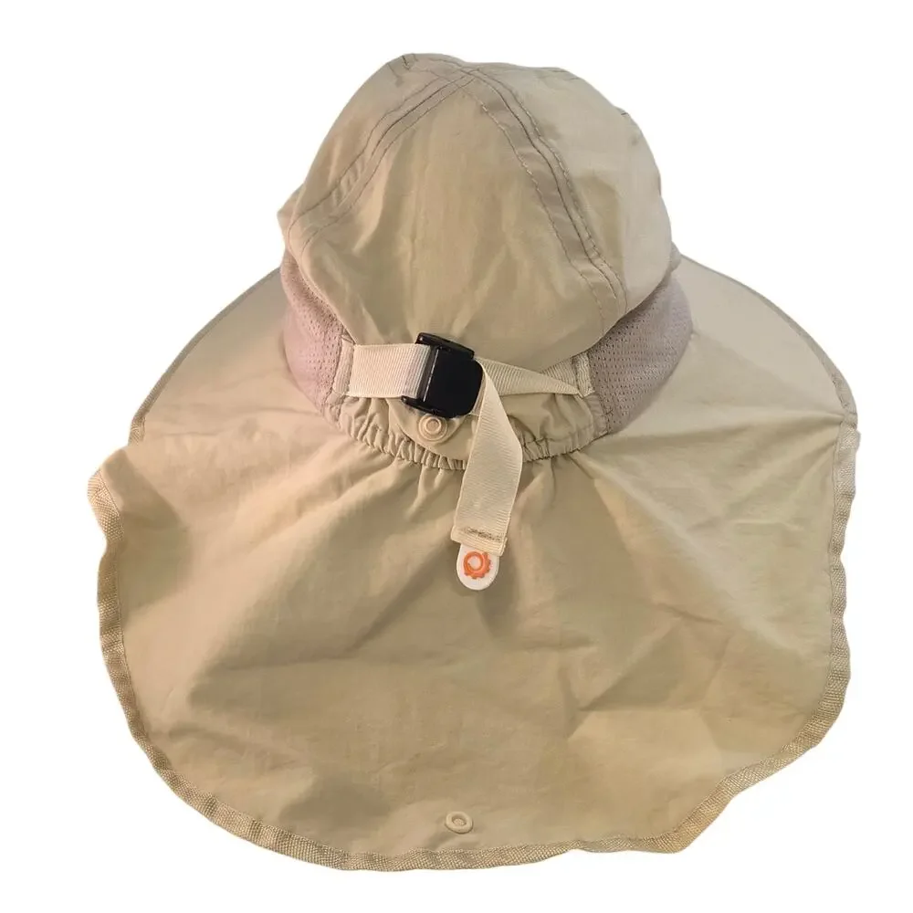 Sunhat Tan Wide Brim Sun Protection Safari Hat Neck flap UV Defense Vacation